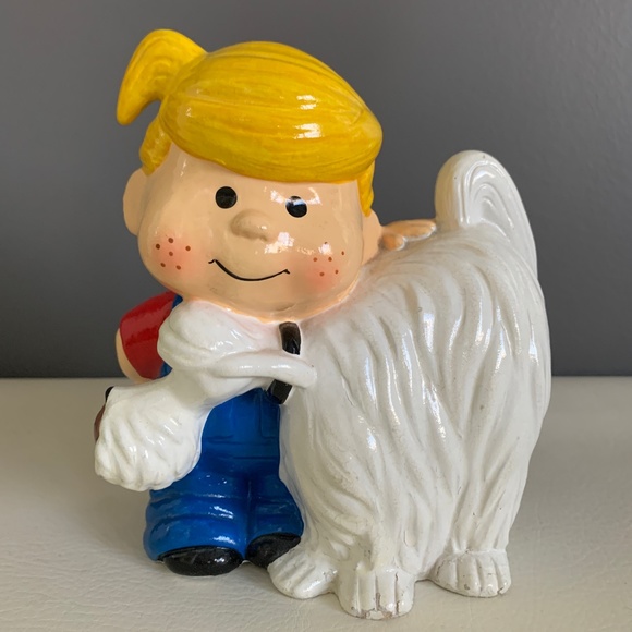 Retro Dennis The Menace Piggy Bank Figure Statue - 1975 Hank Ketcham - Picture 1 of 11